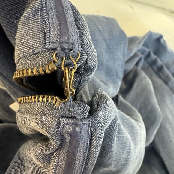 ULLA JOHNSON Womens Jordane Chambray Linen Jumpsuit Size 6 Blue Wide Leg Coastal - Picture 12 of 16